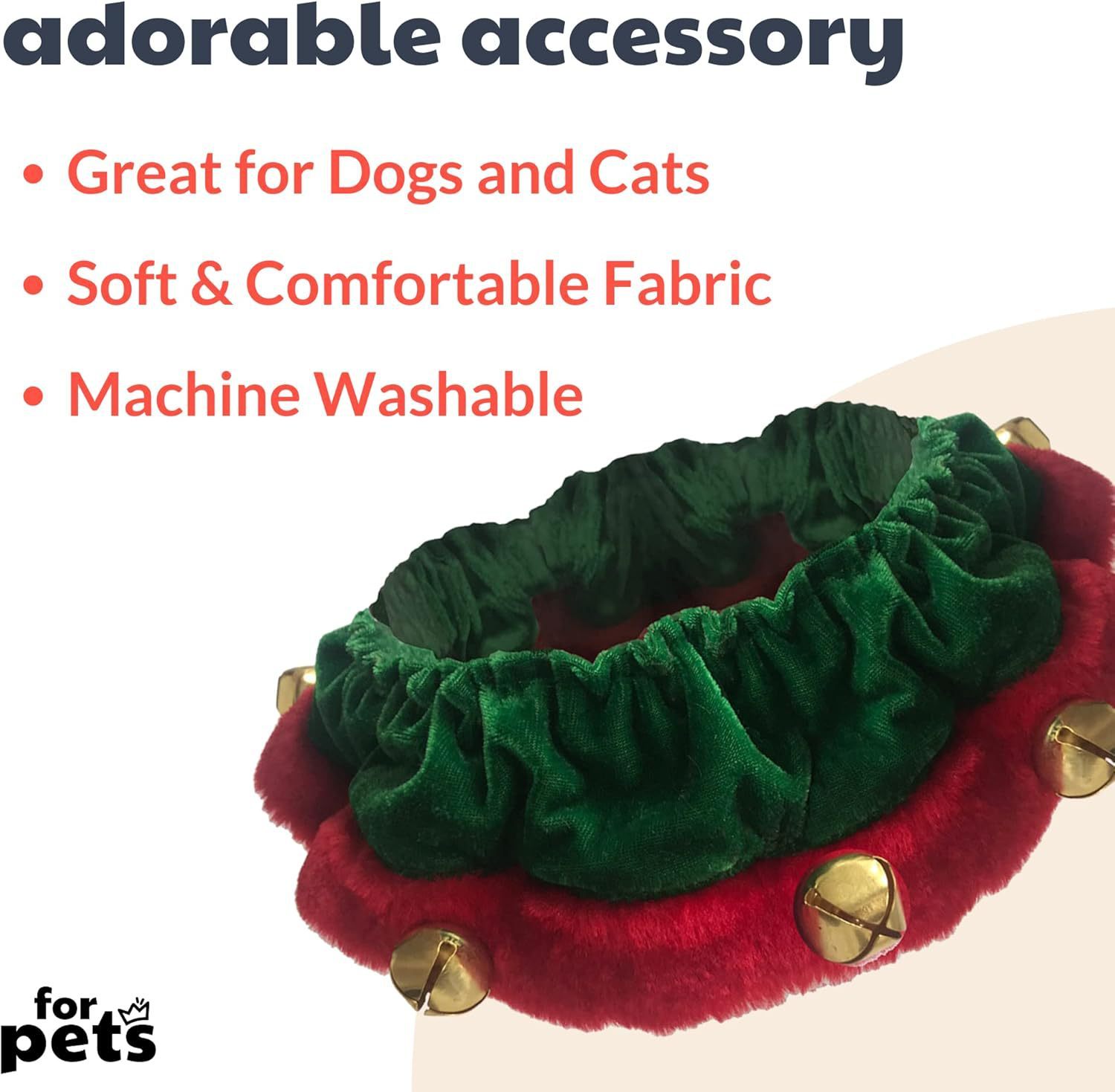 Dog Christmas Outfit Christmas Dog Collar With Bells Ornaments Holiday Christmas Dog Neckwear Costume Clothes For Small Medium Large Dogs Pets - Image 7