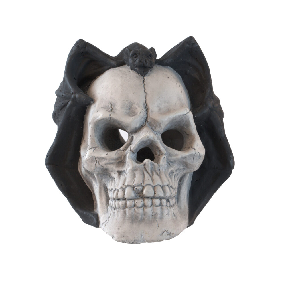 Demon Skull Gas Log For Fire Pit & Fireplace, Ventless, Halloween Decor