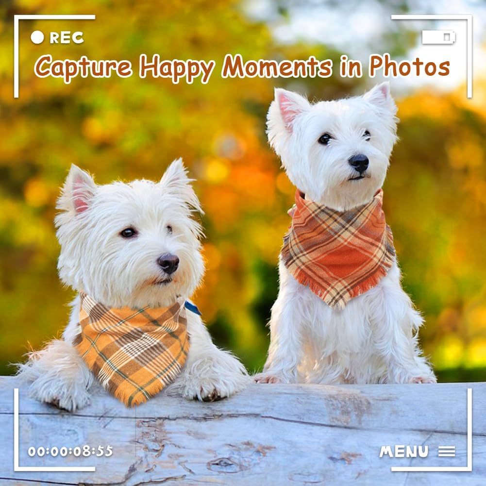 Vivifying Fall Dog Bandana With Tassels Edges Classic Plaid Triangle Dog Apparel Accessories Unny Dog Scarf Costume For Thanksgiving Photo Prop And Party Decor - Image 8
