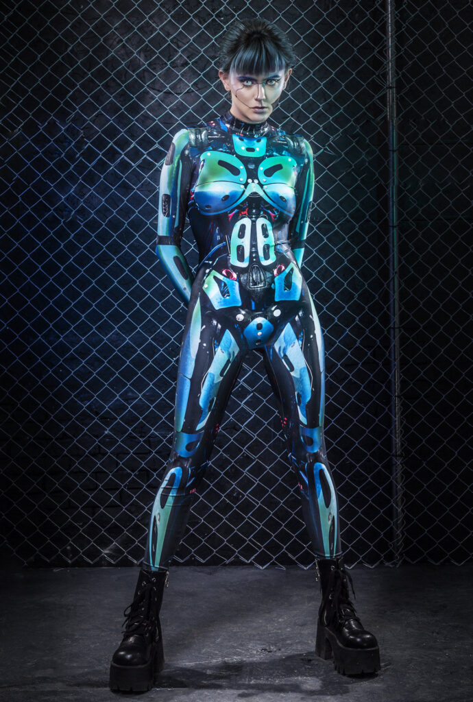 Tight sci-fi performance costume