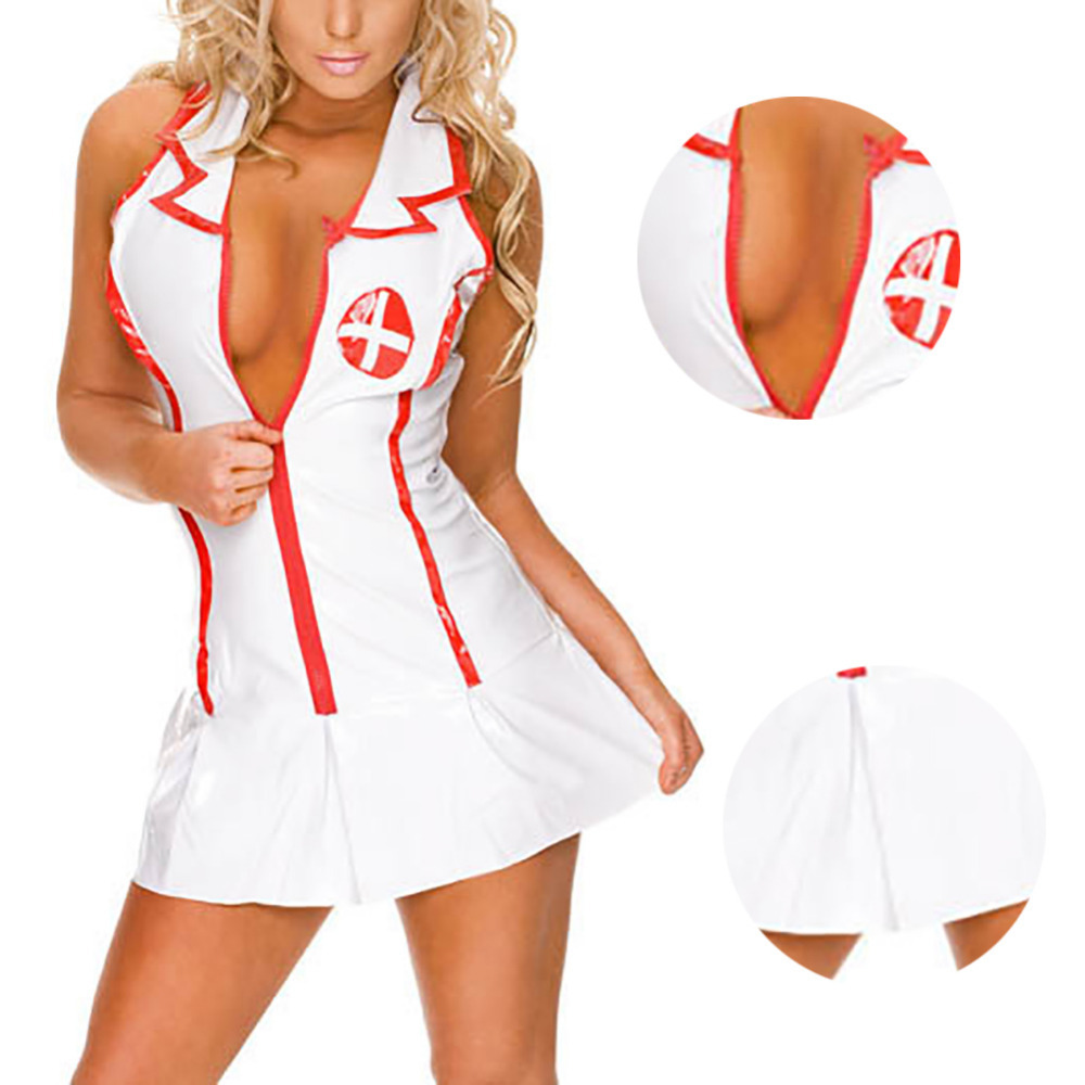 Hot Erotic Babydoll Chemises Girls Nurse Cosplay Uniform Dress Thong Hat Suit Porn Baby Doll Sexy Lingerie Maid Teddy Costume - Image 4