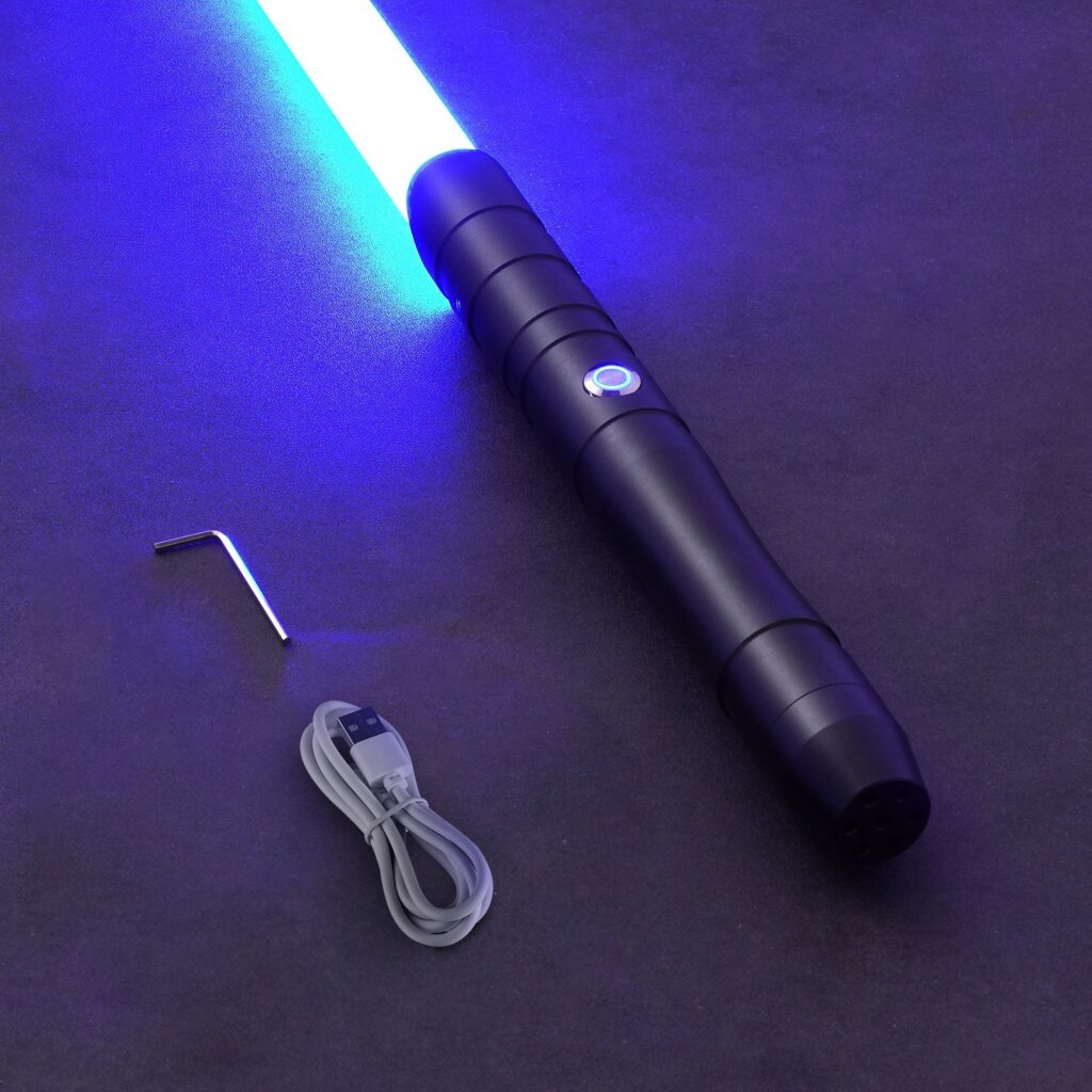 Light Sword, 38" Light Up Sword With 12 RGB Colors, FX Sound And Realistic Handle, Rechargeable Light Up Sword Toy For Adults And Kids, Christmas Day, Halloween Cosplay, Birthday, Black