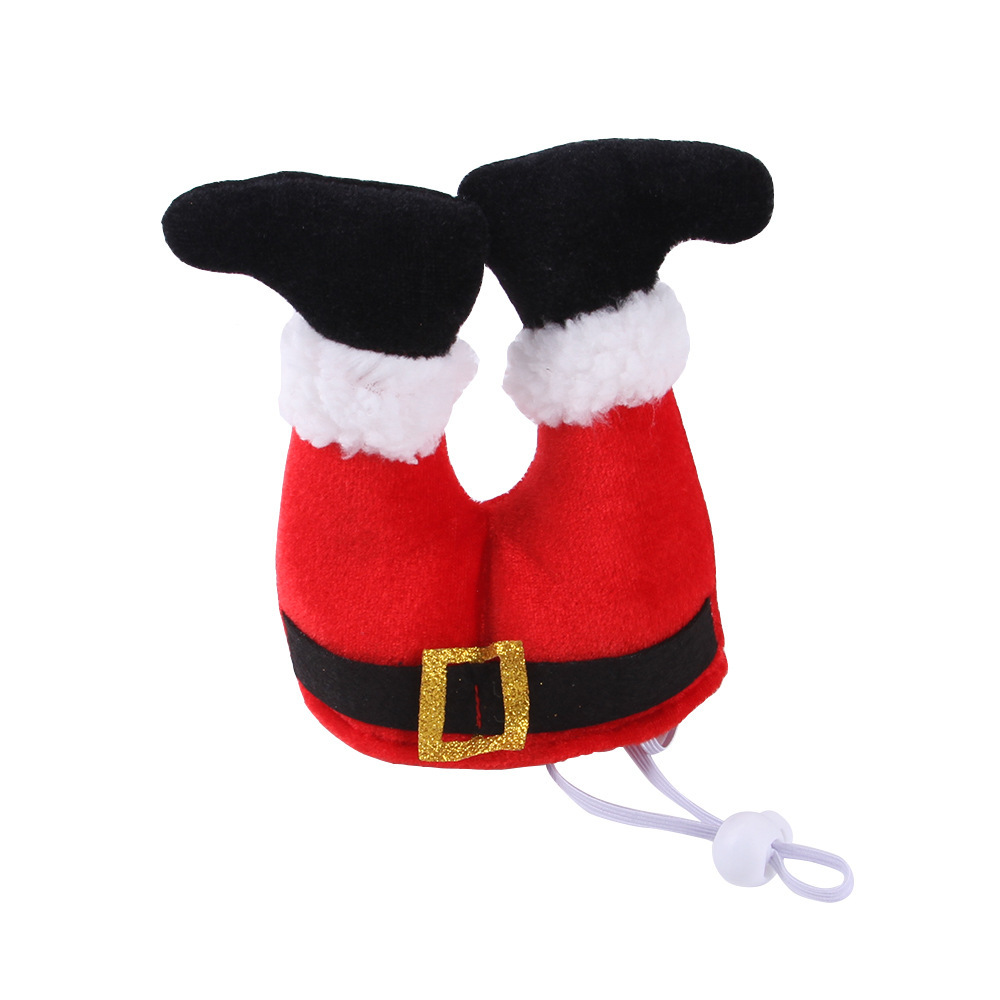 Dog Cat Christmas Costume Christmas Hat For Pet Outfit For Small Dogs Cute Fleece Hat Party Event Apparel Funny Clothes Accessory - Image 2