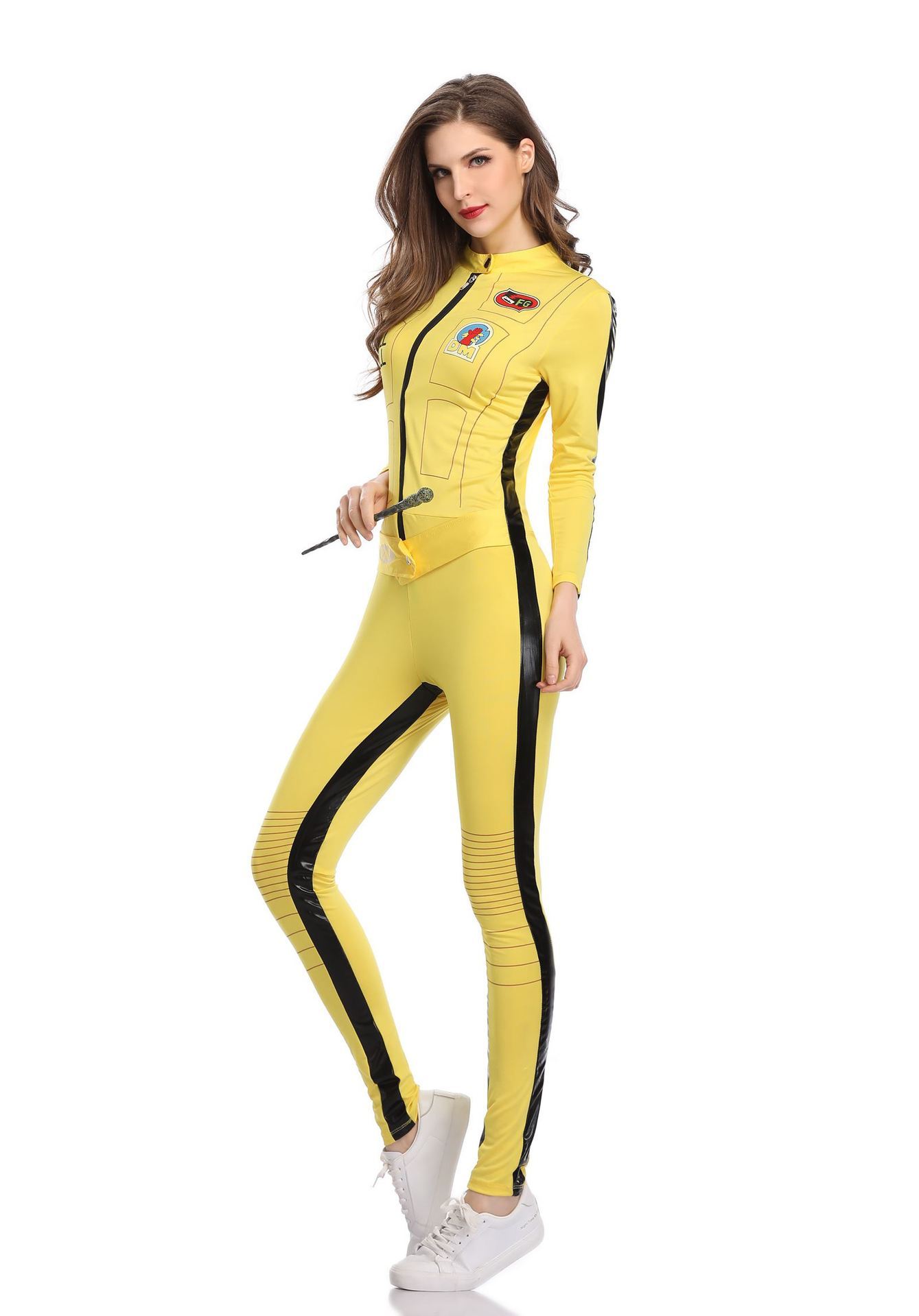 Kill Bill Costume Adult Women TV Film Bodycon Yellow Jumpsuit Motocycle Bosysuit Ninja Martial Arts Uniform Bruce Lee Overalls - Image 5