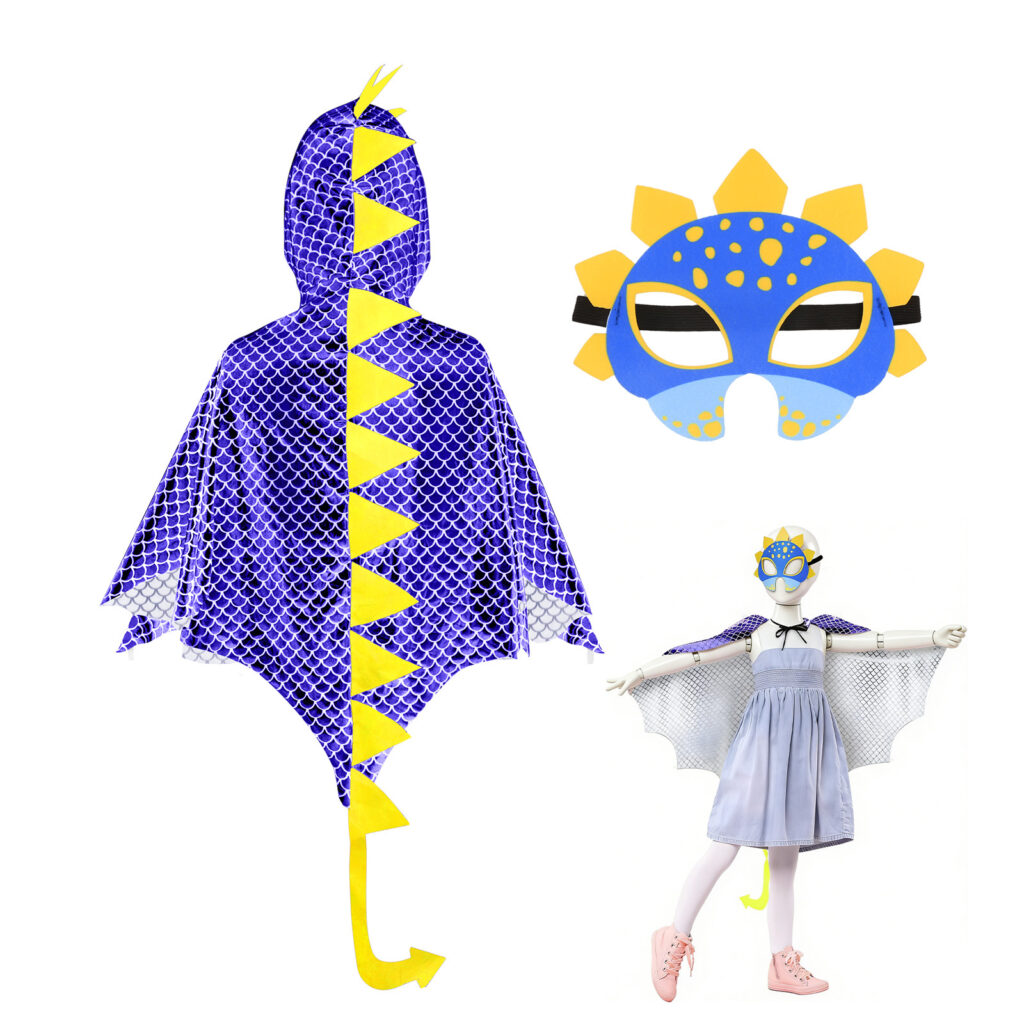 Dinosaur Costume Set – Mask & Cape For Masquerades & Everyday Wear