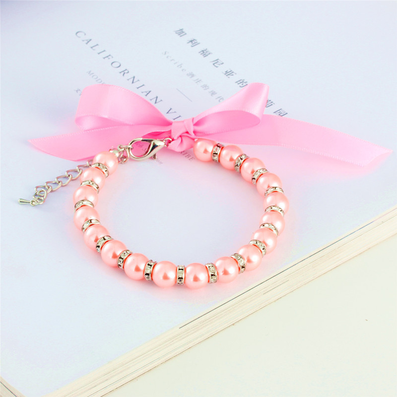 Diamond Dog Pearls Necklace Jewelry For Small Dogs Puppy - Bling Rhinestones Cat Wedding Collar Yorkie Girl Clothes Costume Outfits Accessories - Image 3