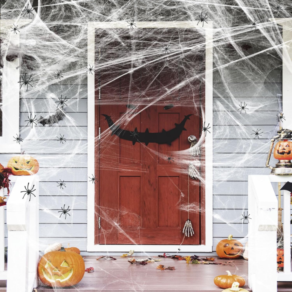 Spider Webs And 50pcs Fake Spiders Super Stretch Cobwebs Party Decorate For Halloween Theme Indoor And Outdoor Decoration