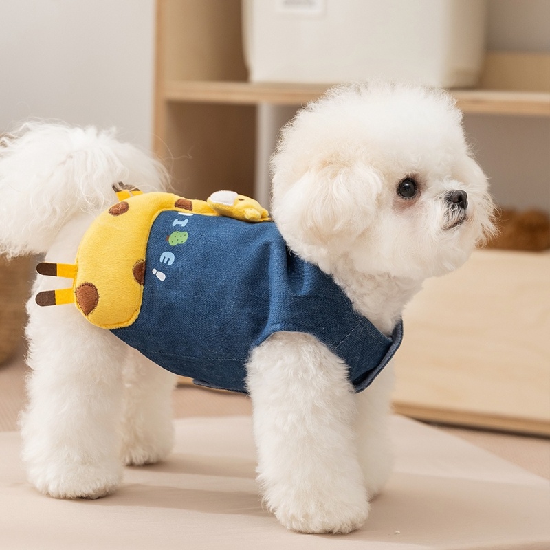 3D Deer Denim Pet Vest, Warm Fleece Lined Pullover For Small Dogs Cats, Winter Costume With Leash Hoo - Image 7