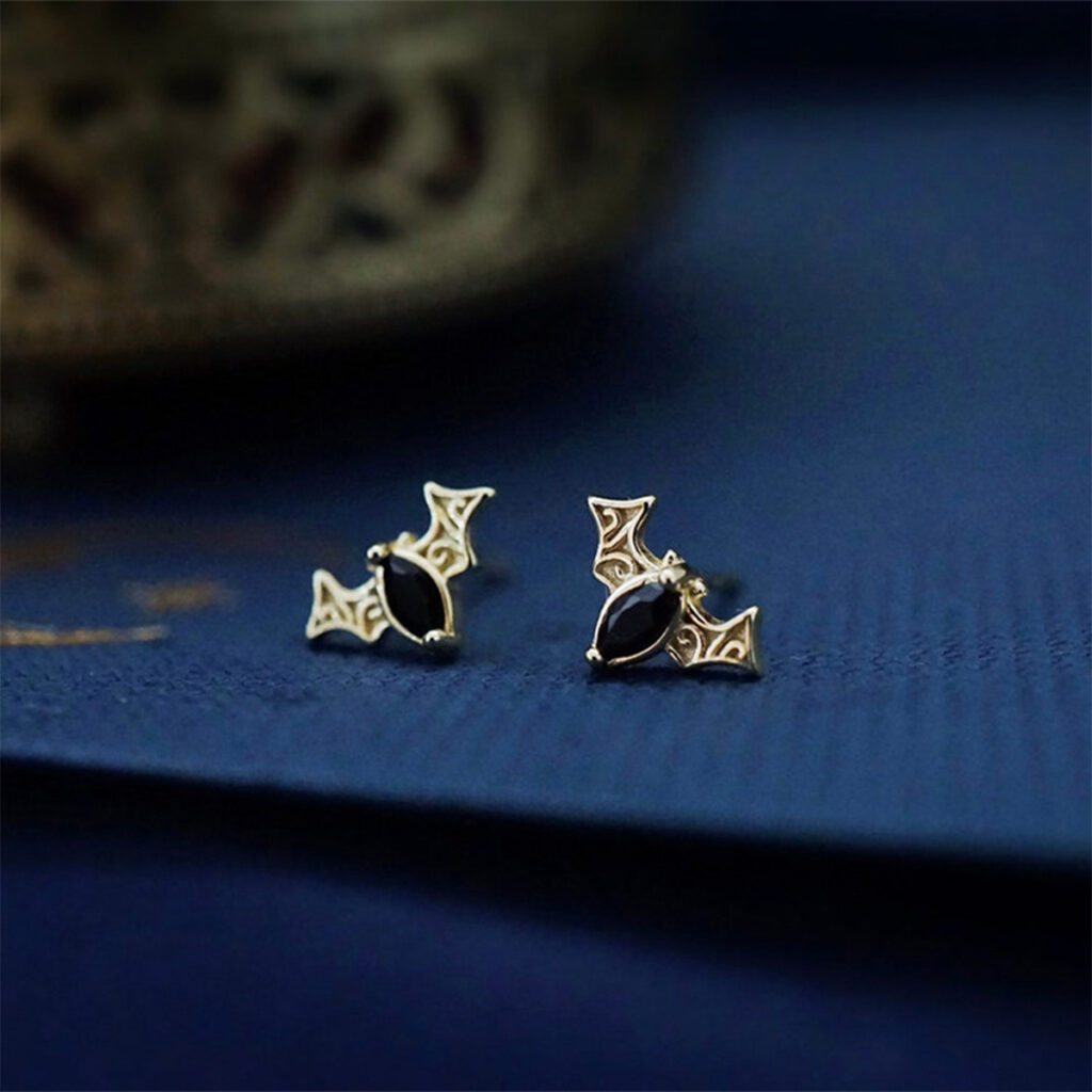 Halloween Bat Vintage Womens Earrings