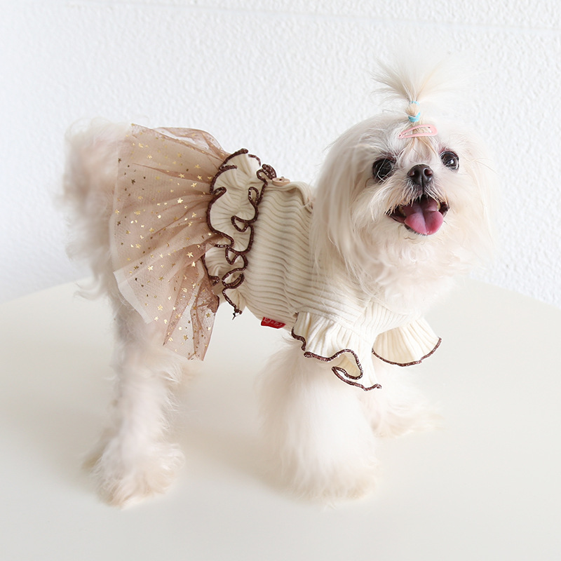 Petstyle XINGX Vintage Flounced Sleeve Skirt Cat Costume Pet Clothes Dog Clothes