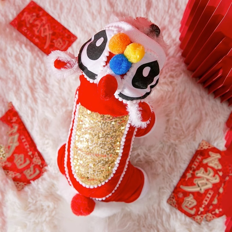 Spring Festival Xingshi Pet Costume Small And Medium-sized Chinese New Year Celebration Joyous Clothes Cat Clothing - Image 4