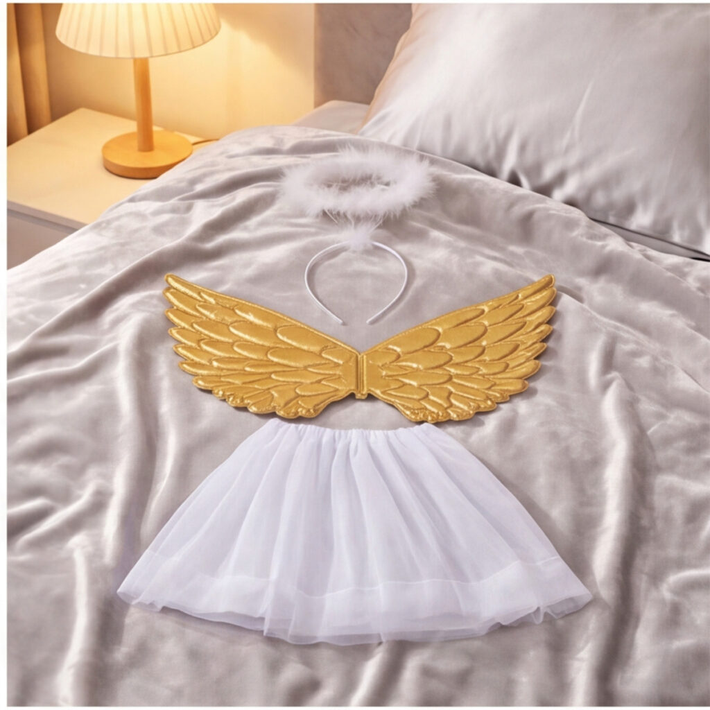 3-Piece Angel Costume Set With Tutu, Headband, And Wings For Parties And Cosplay
