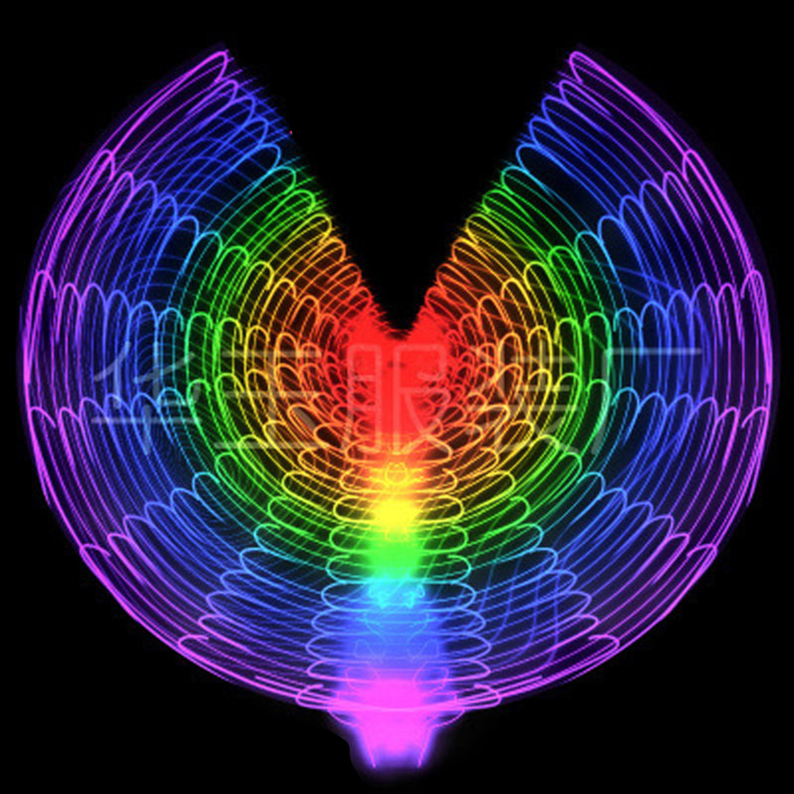 LED Light Up Wing For Adults 9.8FT Polyester Glowing Wing Belly Dance Costume Performance Clothing With Telescopic Rods For Carnival RGB Multicolor - Image 3