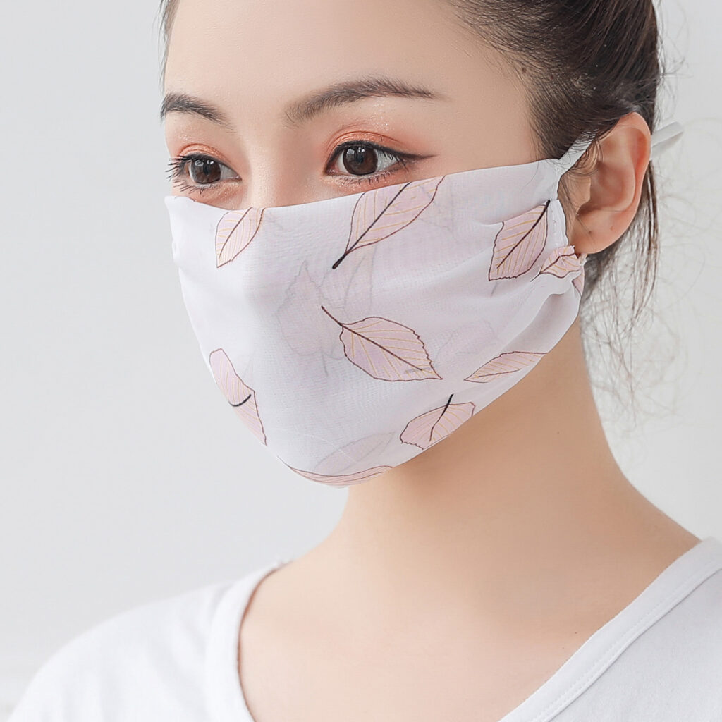 Floral chiffon mask