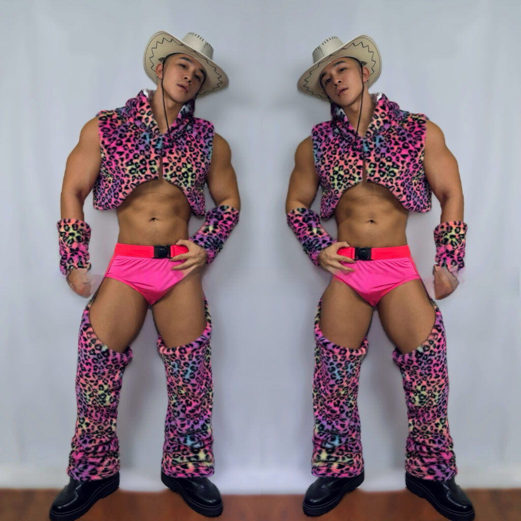 Faux Fur Vest Western Cowboy Men's Gogo Performance Costume