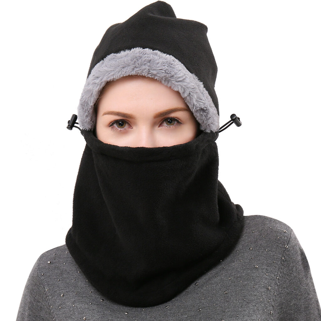Thermal mask fleece riding cap