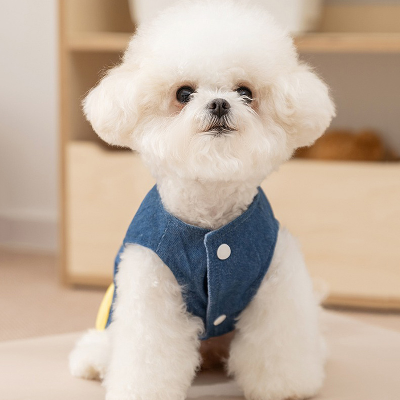 3D Deer Denim Pet Vest, Warm Fleece Lined Pullover For Small Dogs Cats, Winter Costume With Leash Hoo - Image 6