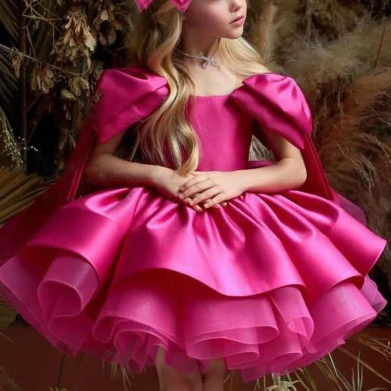 Strappy Bow Princess Pettiskirt Rose Red Children's Costume