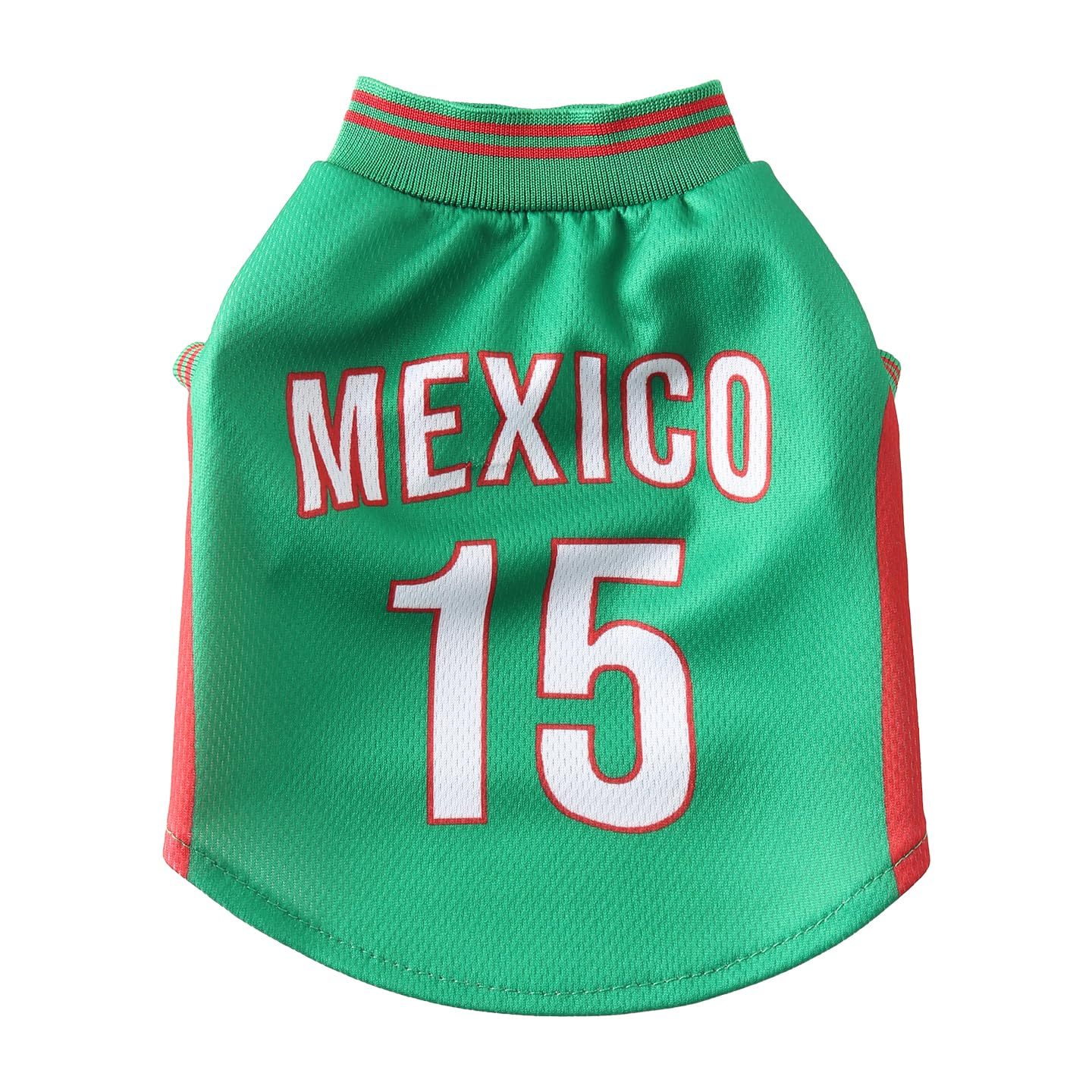 Mexico Pet Dog Jersey Costume, Summer Cooling Mesh Fabric, Soccer Sportswear Team Jersey, Lightweight Football Casual Clothes For Small Dogs