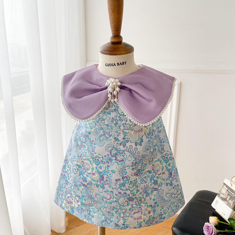 New Girls Small Cheongsam Children's Tang Costume Baby Dress For One Year Old Dress