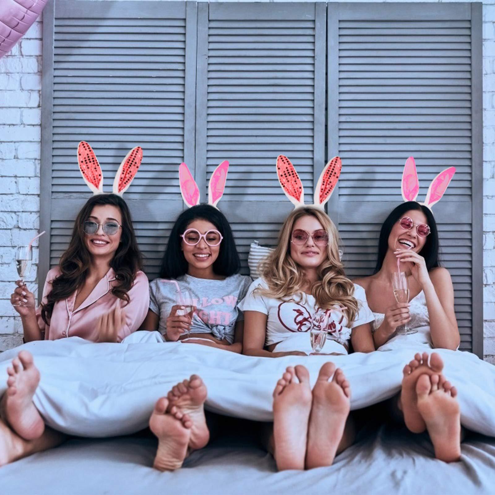 Easter Bunny Costume Set, 4-Piece Set Of Easter Bunny Ear Headbands, Playful Bunny Accessories For The Whole Family—Party Accessory Set