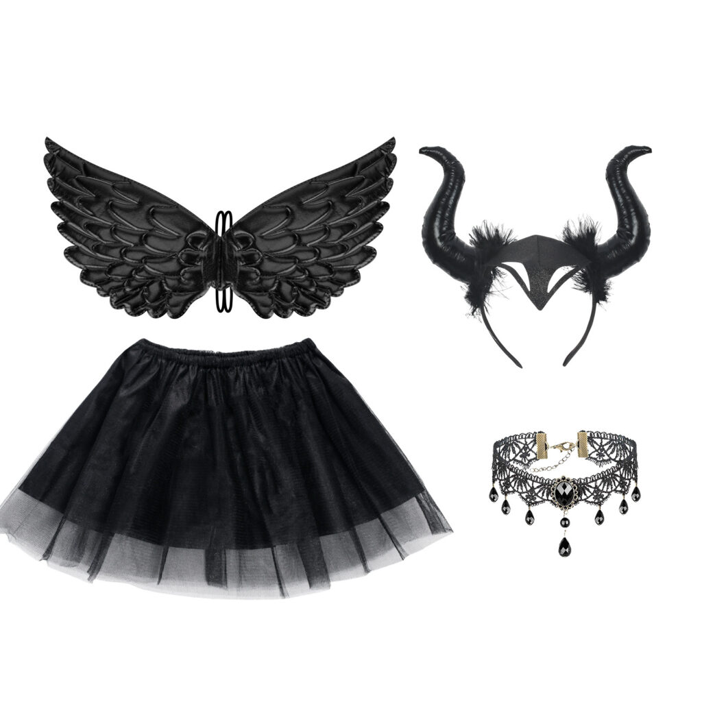 Black Horn Set - 4-Piece Headwear For Carnival, Costume Events, And Party Photo Props