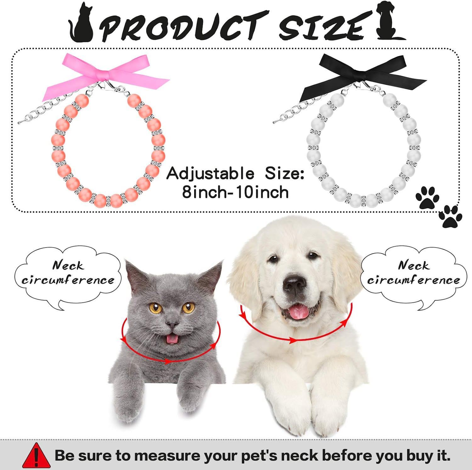 Diamond Dog Pearls Necklace Jewelry For Small Dogs Puppy - Bling Rhinestones Cat Wedding Collar Yorkie Girl Clothes Costume Outfits Accessories - Image 9