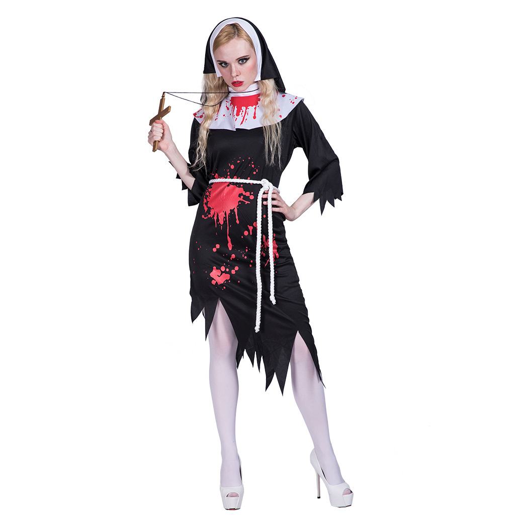 Bloodstained nun zombie costume