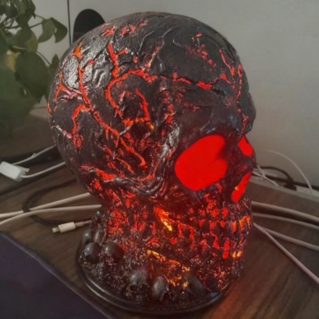 Halloween Lava Stone Skull Lights Ignite Dark And Mysterious Atmosphere