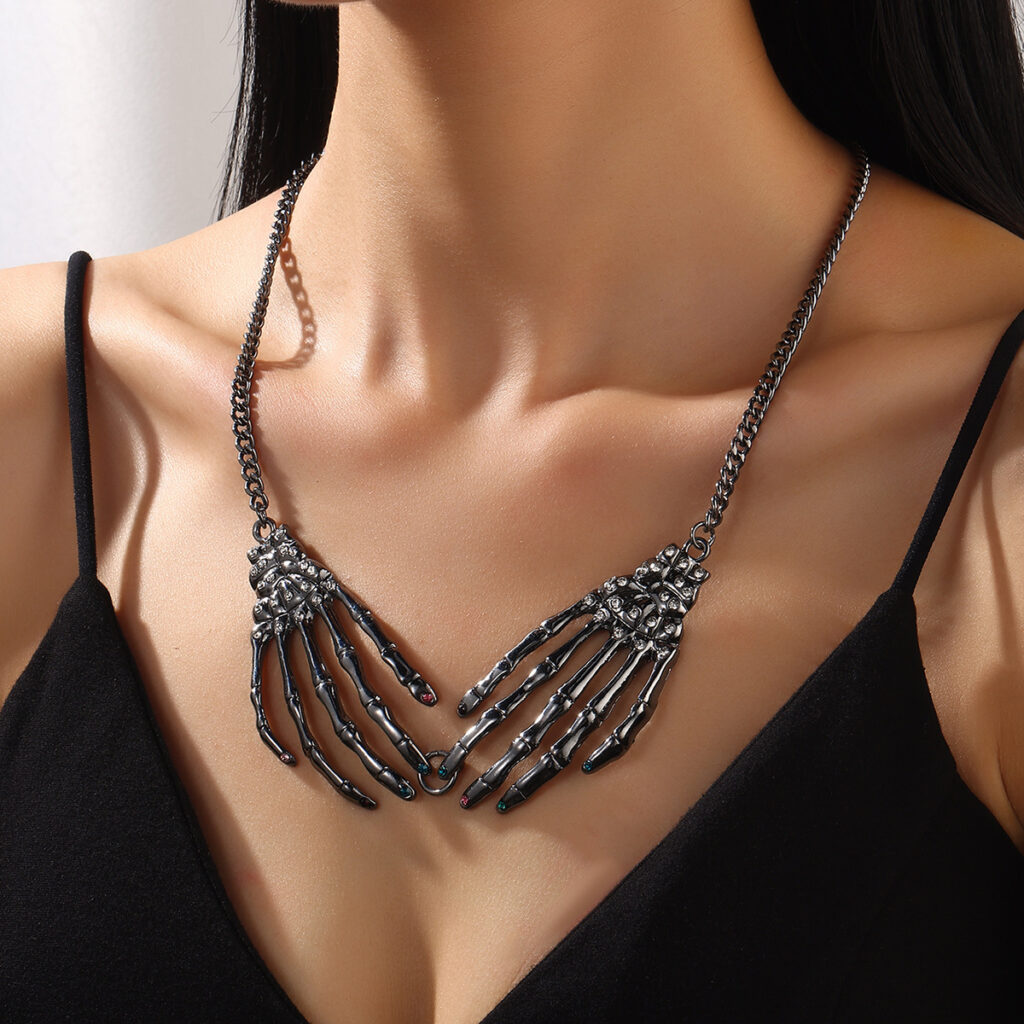 Halloween Personalized Ghost Skull Necklace