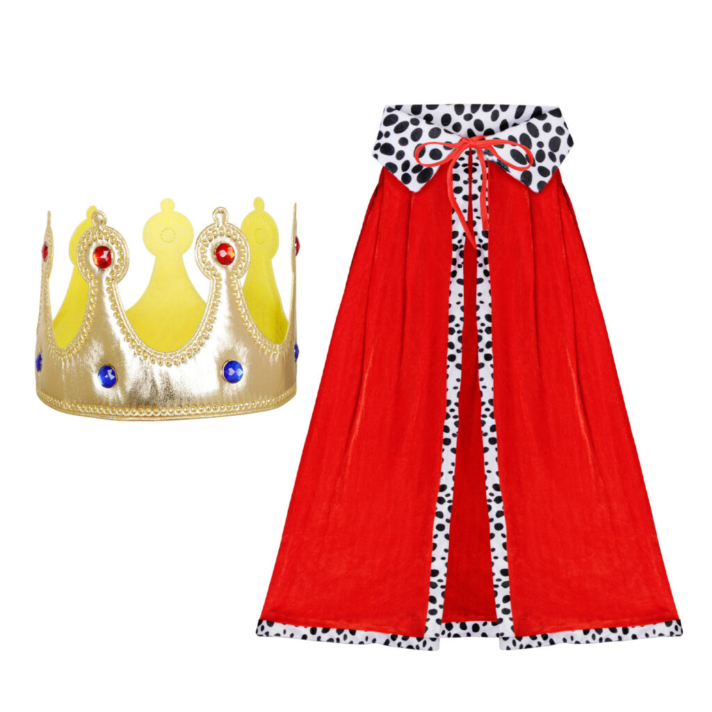 King & Prince Costume Set - Crown & Cape For Festive Carnival