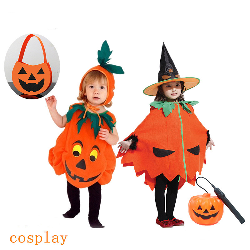 Pumpkin Costume Cloak Witch Makeup Acting Party Prom Performance