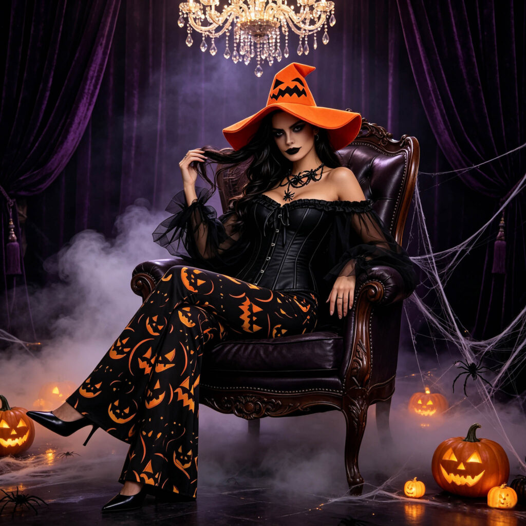 Halloween Pumpkin Witch Dark Performance Costume Set