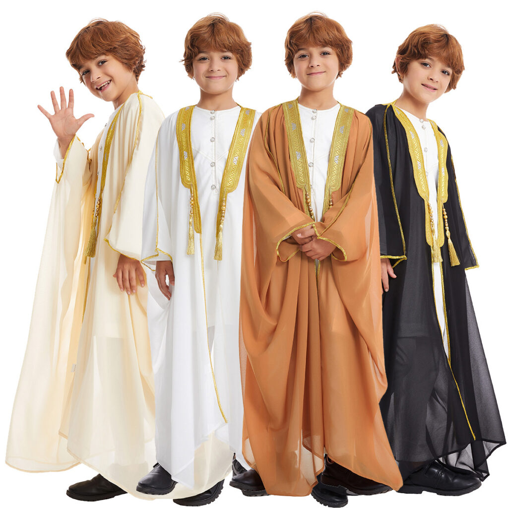 Boys' Embroidered Long-sleeve Ethnic Costume