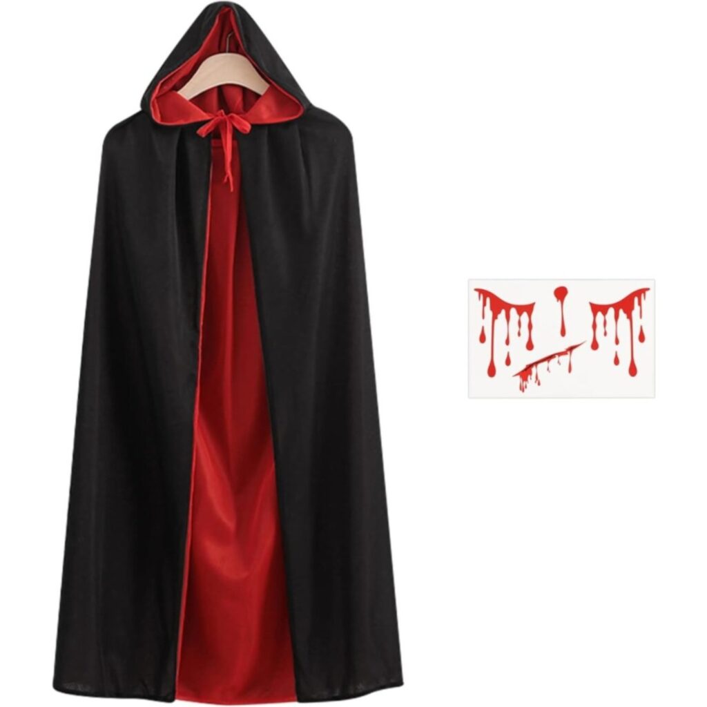 Unisex Black Cape: Evil Queen Cosplay, Ghost Cape, Vampire Adult Costume For Horror Party And Masquerade