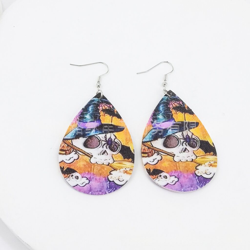 Halloween Party Womens Costume Earrings Skull