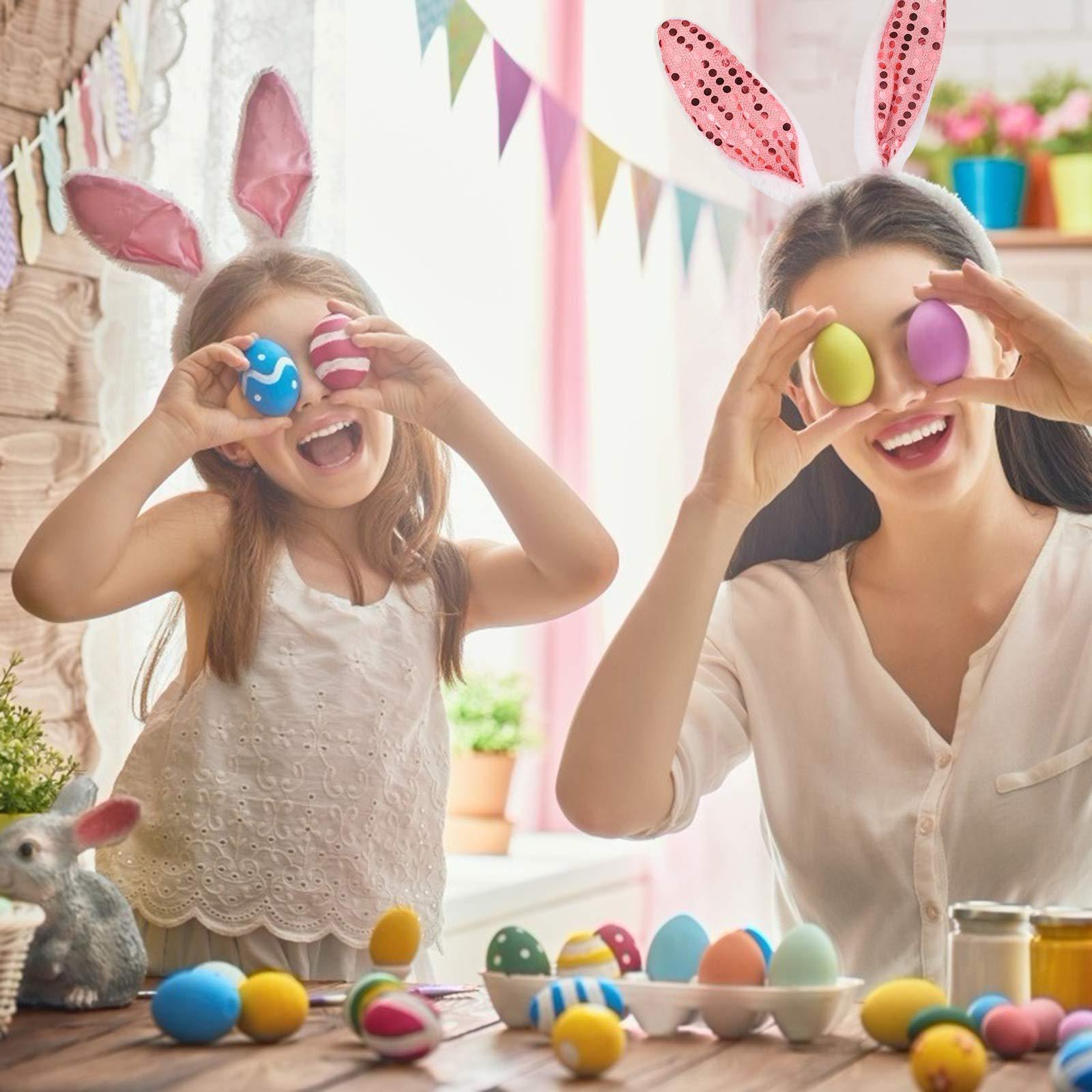 Easter Bunny Costume Set, 4-Piece Set Of Easter Bunny Ear Headbands, Playful Bunny Accessories For The Whole Family—Party Accessory Set - Image 4