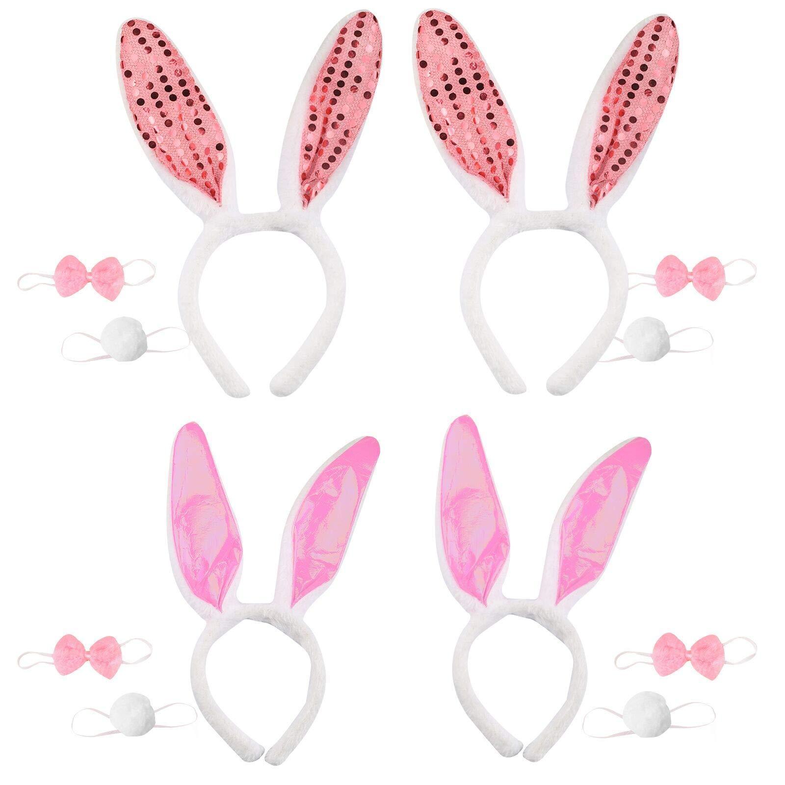 Easter Bunny Costume Set, 4-Piece Set Of Easter Bunny Ear Headbands, Playful Bunny Accessories For The Whole Family—Party Accessory Set - Image 3