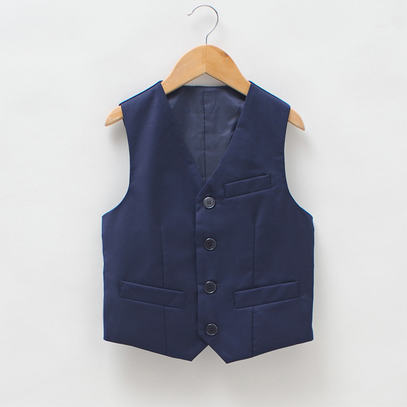 Children's Black Waistcoat Black Children's Clothing Little Boys Performance Costume