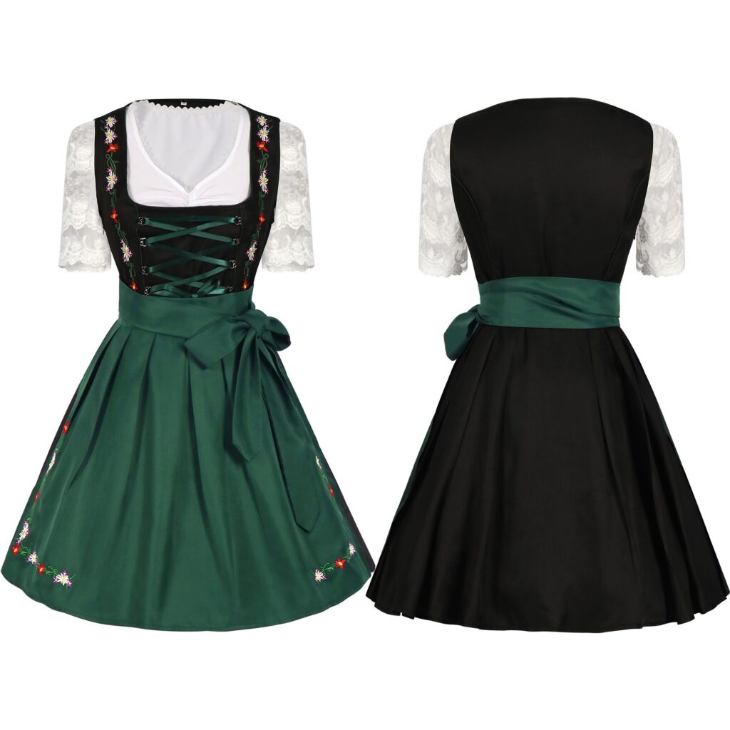 Maid Costume Beer Suit Short Sleeve Tied Dress