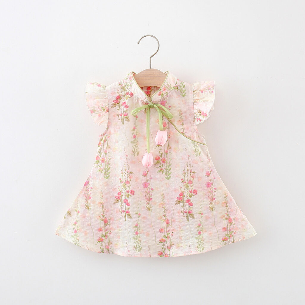 Girls' Flying Sleeves Flower Costume Small Skirt
