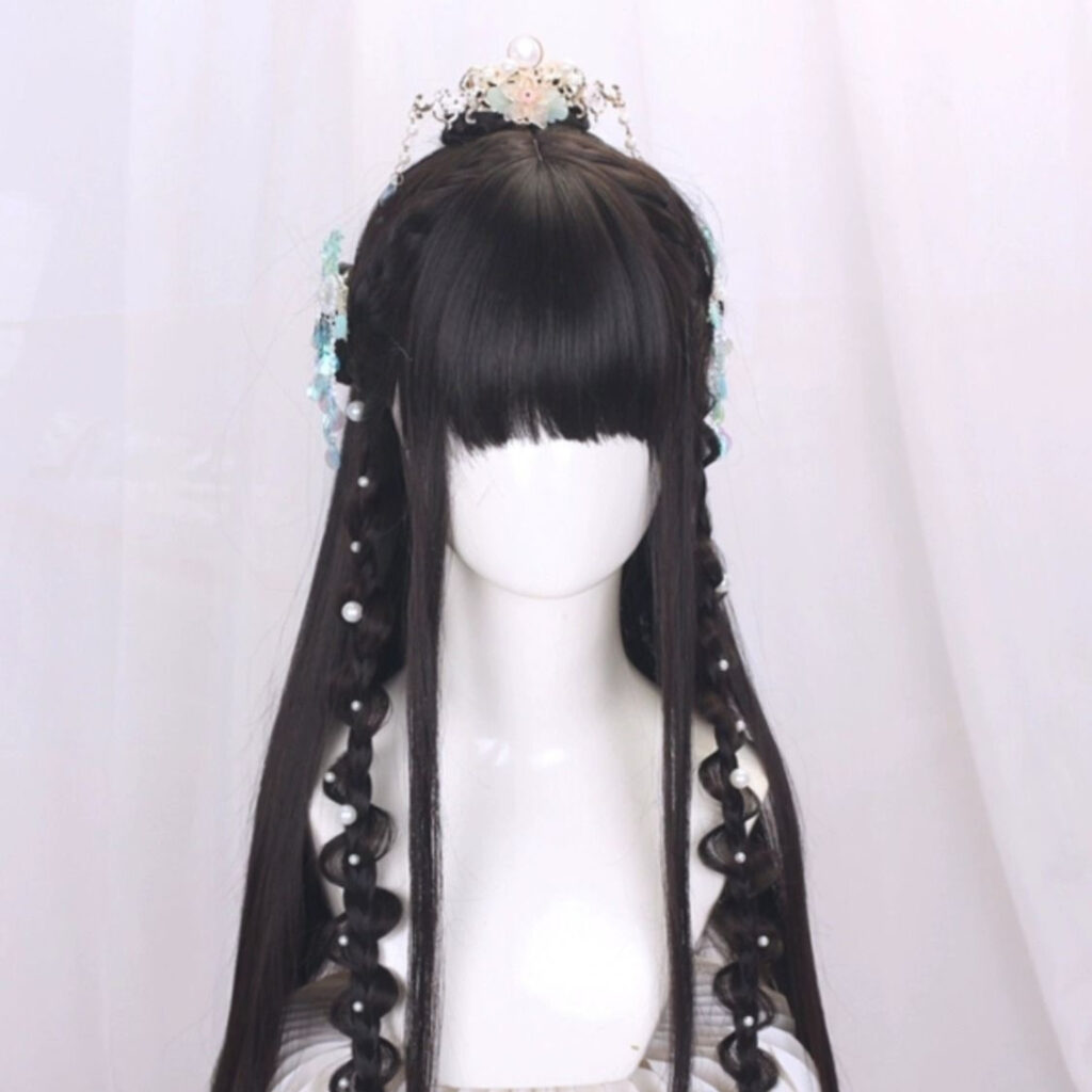 Hanfu Wig One-piece Cos Ancient Costume Style All-match Whole Top Full-head Wig
