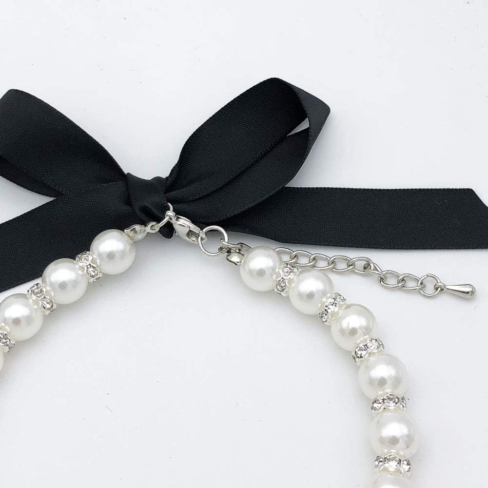 Diamond Dog Pearls Necklace Jewelry For Small Dogs Puppy - Bling Rhinestones Cat Wedding Collar Yorkie Girl Clothes Costume Outfits Accessories - Image 7