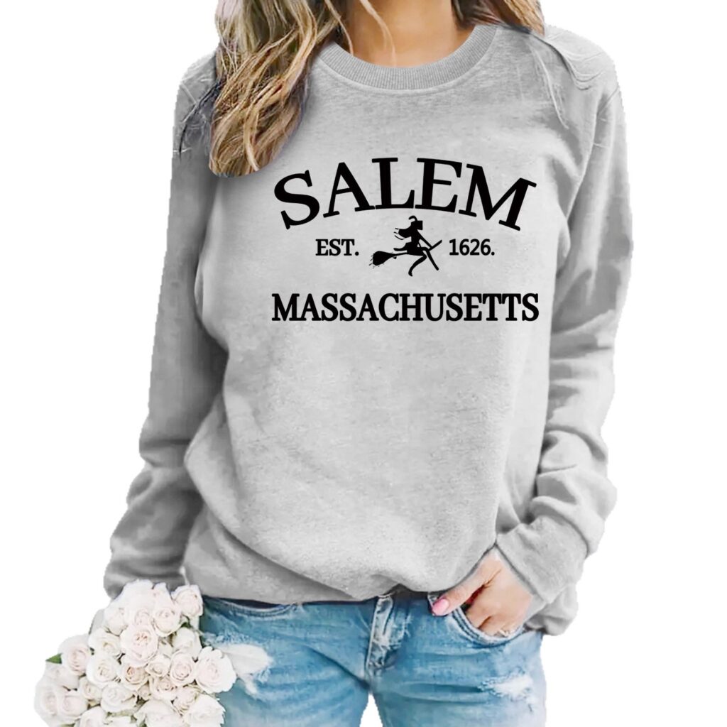 Witch print loose hoodie