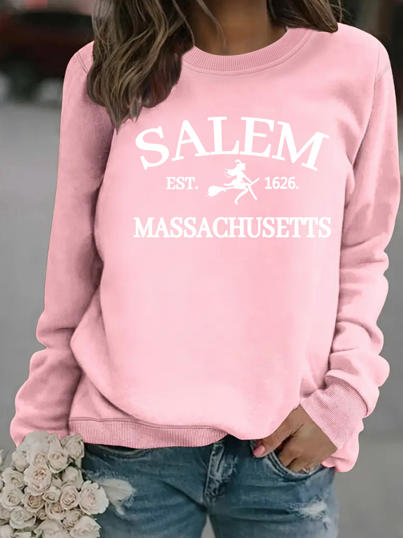 Witch print loose hoodie - Image 7