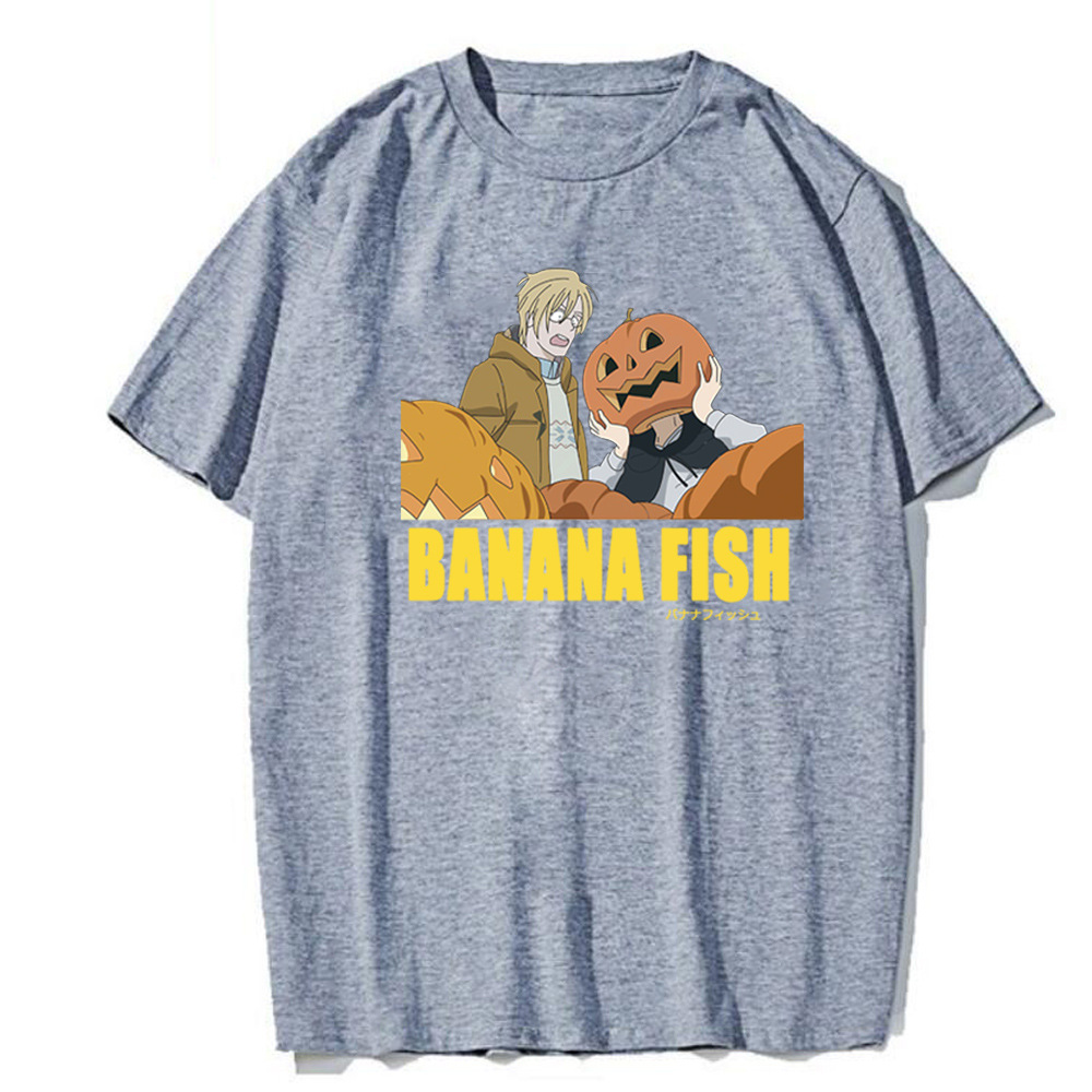 Banana Fish Halloween Printed Black Short Sleeve T-Shirt - Image 10