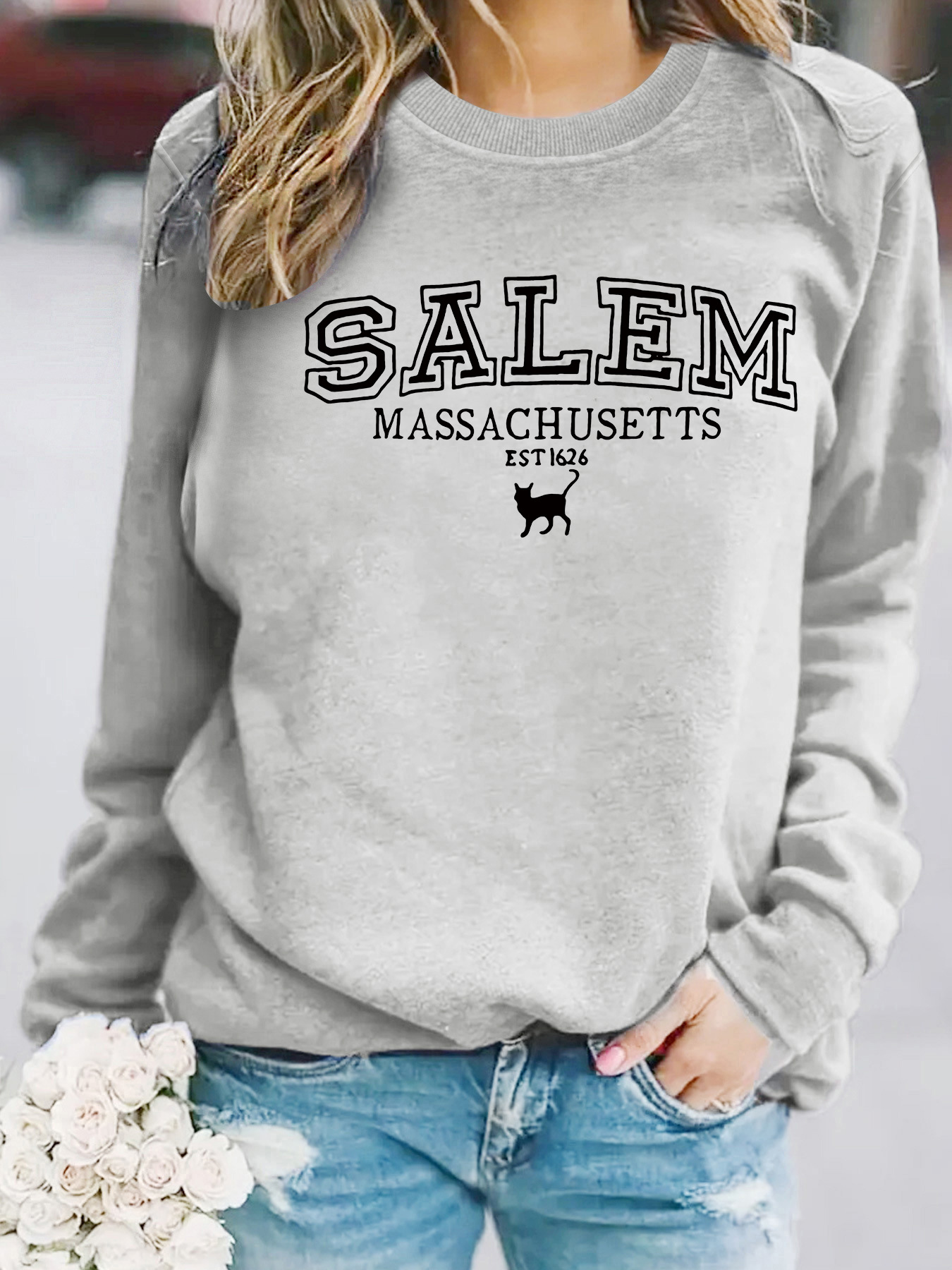 Halloween cat patterned hoodie - Image 10