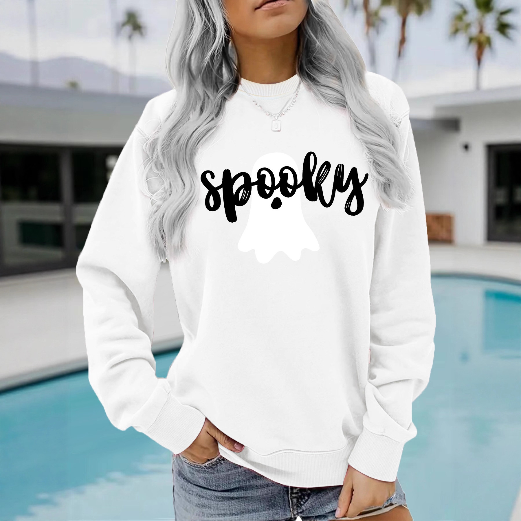 Ghost print hoodie - Image 2