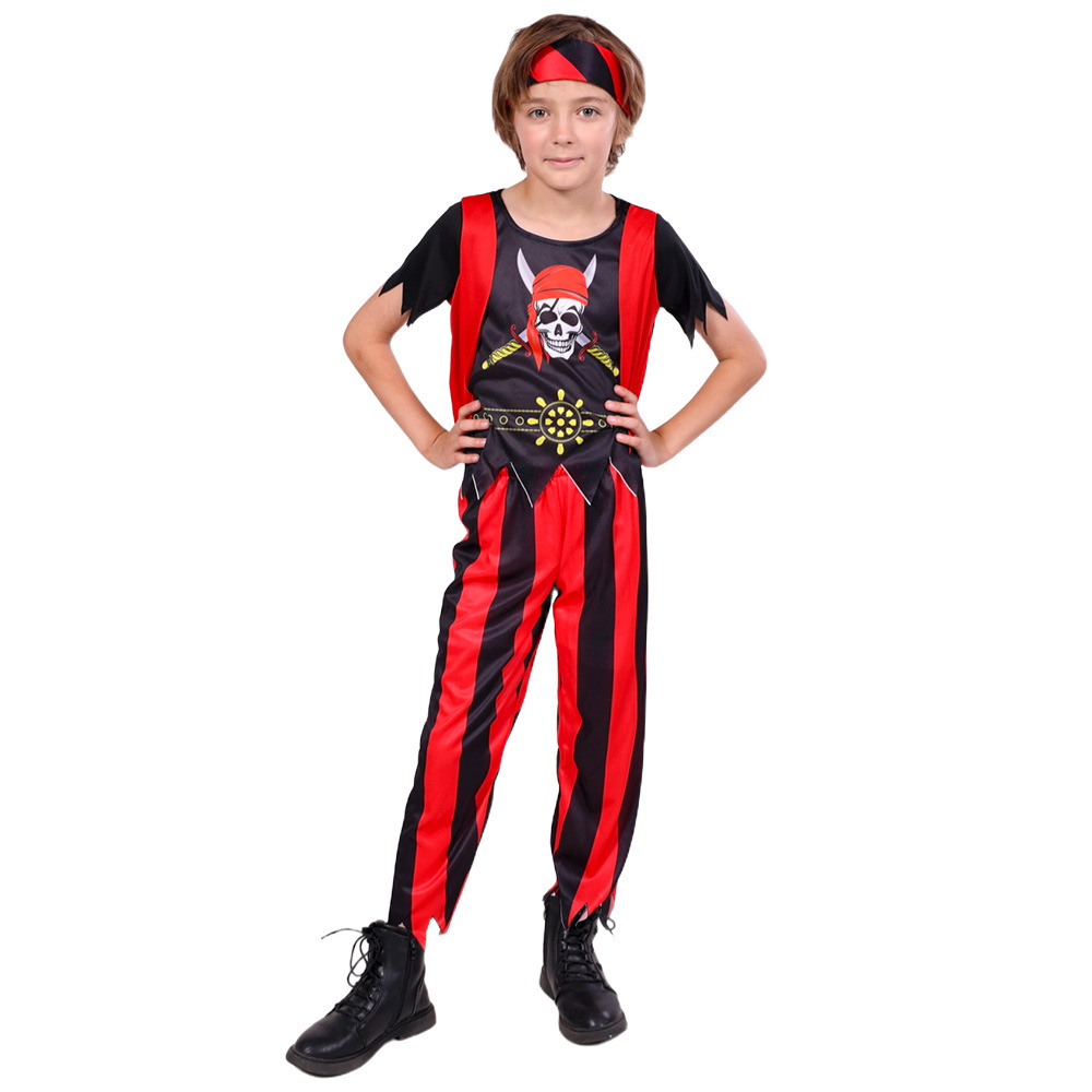 Halloween Kids Caribbean Pirate Costume Halloween Party Captain Outfit - Image 2