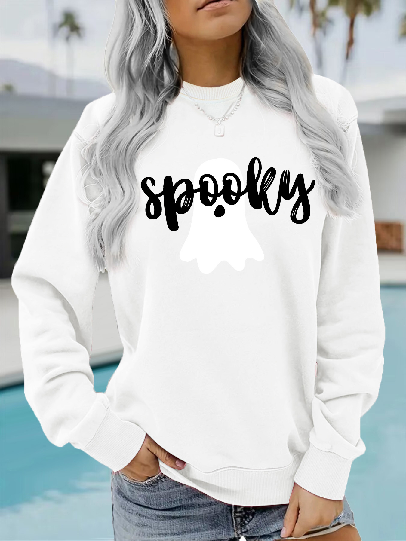 Ghost print hoodie - Image 6